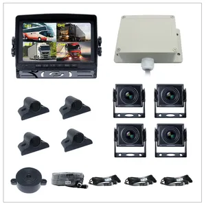 7 Inch Truck Dvr Voor Achter Zijaanzicht Ahd Camera 'S 1080P Quad Split Monitor 4 Waterdicht Voor Auto Rv Truck Achteruitrijden Camerasysteem