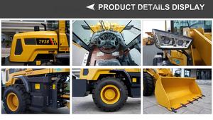 Chargeuse sur pneus miniature LUGONG T938, chargeuse sur pneus articulée de 2 tonnes, petite chargeuse sur pneus, engin de terrassement - Product Image 3