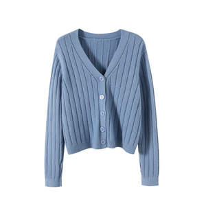 Maglione in <span class=keywords><strong>cotone</strong></span> con scollo a v autunno inverno nuovo Pullover femminile Slim Fit maglione lavorato a maglia tinta unita maglioni da <span class=keywords><strong>donna</strong></span> <span class=keywords><strong>dolcevita</strong></span> - Product Image 3