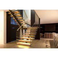 Escalier à un seul niveau à usage résidentiel, en métal, avec poutre centrale, pour appartement/hôtel