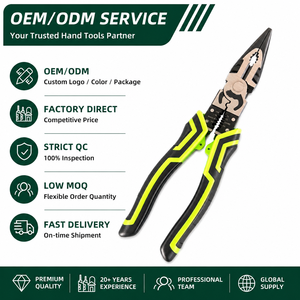 Pince à bec effilé combinée 9'' CR-V, outils multifonctions pour électriciens, pour travaux d'installation et de réparation électriques, OEM - Product Image 1