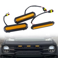 Kit d'éclairage LED ambre pour calandre, 3 pièces, pour accessoires Ford Bronco 2021-2022, modèles Base/Black Diamond