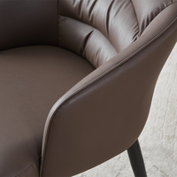 Chaises de cuisine modernes, chaise de salle à manger exécutive minimaliste nordique, chaise de salle à manger en cuir pour table à manger