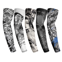 Manchon de bras unisexe en polyester et élasthanne avec motif imprimé en 3D et logo personnalisé, protection solaire
