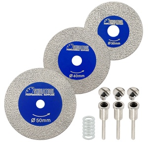Lame de scie à <span class=keywords><strong>verre</strong></span> diamantée mini 30/40/50 mm pour gravure, sculpture et <span class=keywords><strong>découpe</strong></span> DIY, disque avec tige amovible de 3 mm pour jade et cristal - Product Image 2