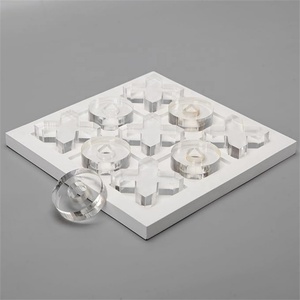 <span class=keywords><strong>Jeu</strong></span> de Tic Tac Toe de luxe en acrylique et bois, <span class=keywords><strong>décoration</strong></span> classique pour table basse, <span class=keywords><strong>jeu</strong></span> de voyage <span class=keywords><strong>d</strong></span>écoratif en bois pour enfants et famille - Product Image 2
