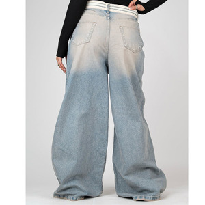 Jeans Personalizzati a Gamba Larga per <span class=keywords><strong>Donna</strong></span>, <span class=keywords><strong>Pantaloni</strong></span> Stile <span class=keywords><strong>Boyfriend</strong></span> - Product Image 2