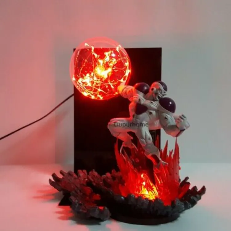 Dragon Ball Z Son Goku Spirit Bomb Statue Flash Blue DIY Set Night Lights Anime Dragon Ball Super DBZ Table Lamp