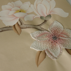 Zhenling Chinoiserie Papier peint en soie peint à la main avec broderie partielle - Product Image 5