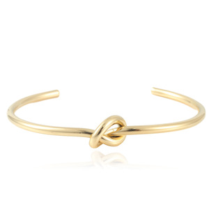 Pulsera de puño con nudo en tono dorado para mujer, joyería de moda de acero inoxidable, regalo 13006 - Product Image 1