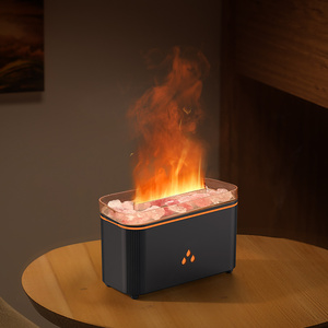 Hoge Kwaliteit Desktop Usb Draagbare Elektrische Kleurrijke Vlam Luchtbevochtiger Etherische Olie Zout Steen Aromatherapie Aroma Diffuser - Product Image 4