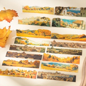 Magnifiques autocollants longs à thème de dessins animés - Série Urban Nature Tour - 6 paysages vintage pour la décoration des fêtes - Product Image 4