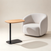 Table basse portable réglable en hauteur, petite table à thé avec plateau en MDF, idéale pour les salons et les espaces partagés