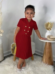 Conjunto <span class=keywords><strong>de</strong></span> Dos Piezas <span class=keywords><strong>de</strong></span> Blazer <span class=keywords><strong>de</strong></span> Manga Corta y Falda Plisada para Niñas, <span class=keywords><strong>Ropa</strong></span> Infantil <span class=keywords><strong>de</strong></span> Verano, Novedad <span class=keywords><strong>de</strong></span> 2026 - Product Image 3