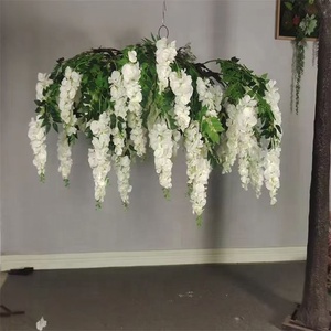 Décoration de <span class=keywords><strong>salle</strong></span> de EG-WD73 intérieur plafond en soie artificielle suspendu décoration de fleurs de glycine violette pour <span class=keywords><strong>salle</strong></span> de mariage - Product Image 2