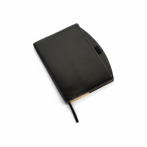 Quaderno nero 170x215 mm con copertina in pelle e chiusura elastica per scrivere e prendere appunti - Product Image 2