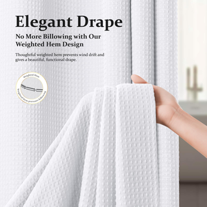 <span class=keywords><strong>Rideau</strong></span> <span class=keywords><strong>de</strong></span> <span class=keywords><strong>douche</strong></span> blanc en <span class=keywords><strong>tissu</strong></span> gaufré 72x72 pouces 256 GSM, épais et lourd, <span class=keywords><strong>de</strong></span> luxe hôtelier, avec 12 crochets en plastique pour salle <span class=keywords><strong>de</strong></span> bain - Product Image 3