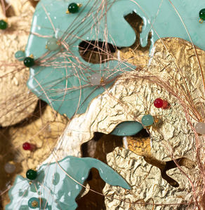 Pezzi d'arte fatti a mano d'oro accessori interni per la casa grande arte della parete decorazione per la casa opere d'arte per il soggiorno - Product Image 4