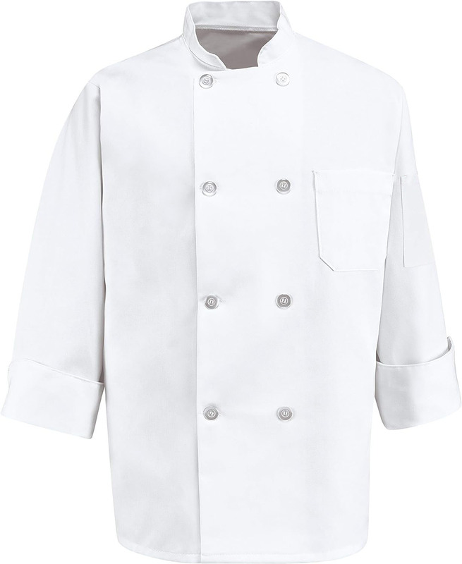 Grey Long Sleeve Collar Restaurant Chef