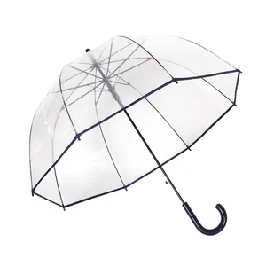 Temizle kubbe şeffaf şemsiye promosyon kadın çocuk şemsiye