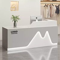 Comptoir de réception en bois massif pour salon de beauté et salon de coiffure - Design moderne