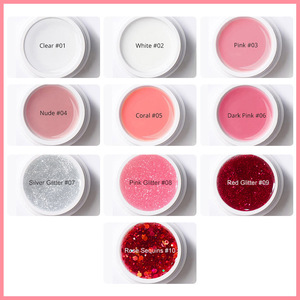 Nude White Clear Jelly <b>Nail</b> <b>Kit</b> with LED Lamp Non Stick Gel Builder for DIY French 3D <b>Nail</b> Art - Product Image 2