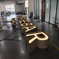 Panneau d'enseigne lumineux LED extérieur en acrylique 3D avec logo et alphabet pour décorations de bâtiments, mariages, magasins, bureaux, publicité lumineuse télécommandée