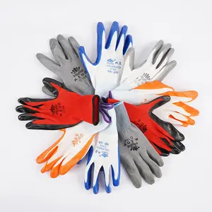 Free Size Abrasion Resistant Protective Gloves Smooth Coated Latex Hand Safety Nitrile Gloves