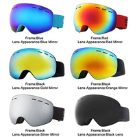 Lunettes de ski design avec grande étiquette, verres polarisés anti-buée, lunettes de sport pour la neige, coupe-vent, pour le snowboard et le ski, logo personnalisé