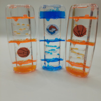 Minuteur à liquide acrylique avec roue, effet goutte d'huile, sablier anti-stress, logo personnalisé et roue, ornement de bureau Football Basketball