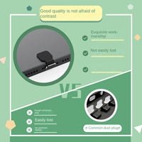 Bouchon anti-poussière universel personnalisé avec autocollant adhésif, capuchon de port de charge USB C carré en silicone pour iPhone 16 Pro Max Samsung Xiaomi