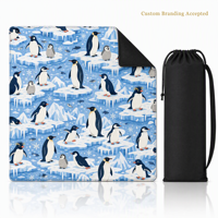 Tapis de Mahjong Penguin Ice Field sans règles, 31,5x31,5 pouces, tissu de Mahjong, tapis pour tuiles de Mahjong, tapis de poker, tapis de jeu de Mahjong
