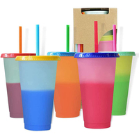Meilleures ventes, tasse de confettis à couleur d'eau froide d'été réutilisable avec paille pour la fête, personnalisé accepté