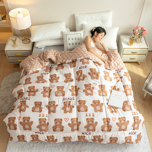 Siêu Vua Kích thước siêu mềm nhuộm màu sợi nhỏ 1 mảnh tất cả các mùa xuống thay thế sợi Comforter / Quilt / Duvet Set - Product Image 6