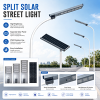 Lampadaire solaire IP66 à large couverture, éclairage routier LED extérieur avec alimentation AC/DC par batterie, certifié ROHS, garantie 10 ans