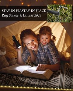 Ngoài trời cắm trại thảm thảm đảo ngược không thấm nước RV boong hiên nhựa Thảm LED chiếu sáng Patio mat - Product Image 4