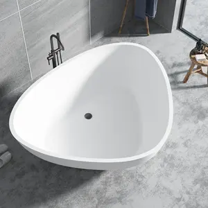 Triangle 1.9m High Quality Solid Surface Bathtub Artificial Stone Freestanding Bath Tubs