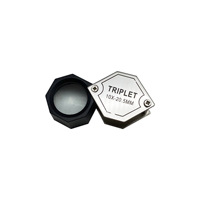 Loupe de lecture miniature TRIPLET 20X et 10X, loupe pliable de poche en métal argenté et doré, loupe noire pour bijoux