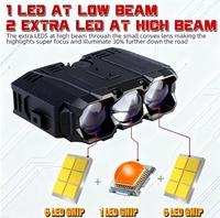 Kit de feux de calandre haute luminosité 220W 20000LM pour camion tout-terrain, SUV, moto, faisceau haut/bas avec coupure bleue, montage externe facile