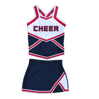 Costumes de cheerleading sexy de haute qualité, design personnalisé, adultes, enfants, compétition de danse, sublimation, uniformes de cheerleading rouge et bleu