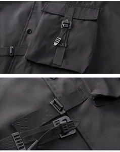 Giacca a vento Casual da uomo autunnale con cerniera alta abbigliamento da strada <span class=keywords><strong>Bomber</strong></span> Hip Hop nero - Product Image 6