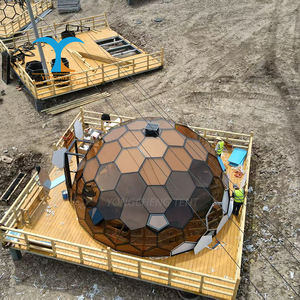 Tenda a Cupola Esagonale Prefabbricata di Lusso in Vetro con Splendide Decorazioni Interne Casa a Nido d'Ape <span class=keywords><strong>per</strong></span> Hotel <span class=keywords><strong>Glamping</strong></span> - Product Image 5