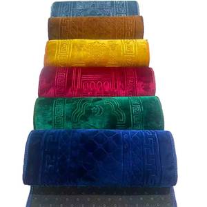 Islamic <b>prayer</b> <b>mat</b>, solid color abstract pattern, polyester material, washable, machine-made, with tassels and non-slip rubber - Product Image 1
