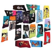 XIANGHUI 18 couleurs pas cher fou hommes drôle célèbre peinture Art Designer hommes chaussettes coloré coloré chaussettes hommes femmes