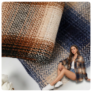 Tissu à chevrons multicolore personnalisé 100 % polyester, tissu à carreaux vintage britannique pour shacket, manteau, <span class=keywords><strong>surchemise</strong></span> - Product Image 1
