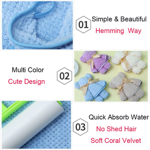 Essuie-mains en molleton de <span class=keywords><strong>corail</strong></span> à séchage rapide perle ours Design techniques tissées ouverture de boutique de mariage cadeau d'anniversaire Logo personnalisé - Product Image 6