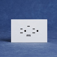 Prise murale USB 15A, prise américaine double avec ports USB Type A et Type C, blanc et noir