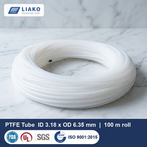Tuyau en PTFE 3,18x6,35 mm (1/8" x 1/4") à intérieur lisse, tube en PTFE naturel, rouleau de 100 m, résistant aux produits chimiques, -70 à 260°C, qualité FDA - Product Image 1