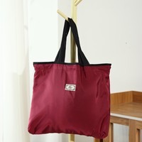 Sac de courses réutilisable pliable en polyester, grande capacité, blocs de couleur, écologique, avec larges sangles pour les voyages et la salle de sport