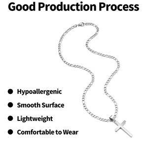 Hombres Clásico Deslustre Libre Joyería Religiosa Acero Inoxidable Fe Cruz Colgante Collares - Product Image 3